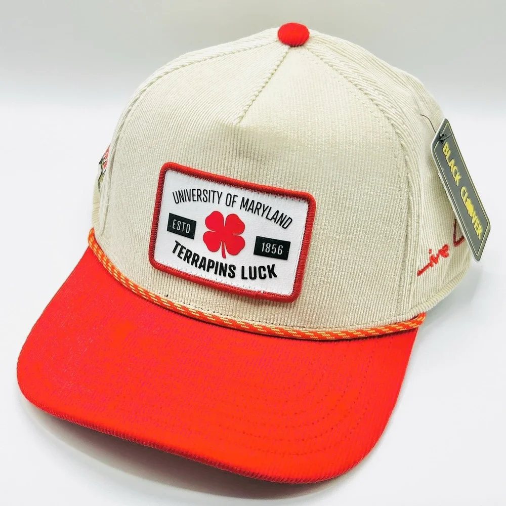 Maryland Terrapins Black Clover Corduroy 2-Tone Hat Cap Snapback Adjustable